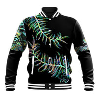 New Zealand Baseball Jacket Aotearoa Silver Fern Mixed Papua Shell Green Vibe LT9 Unisex Green - Polynesian Pride