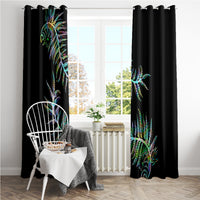 New Zealand Window Curtain Aotearoa Silver Fern Mixed Papua Shell Green Vibe LT9 - Polynesian Pride