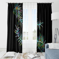 New Zealand Window Curtain Aotearoa Silver Fern Mixed Papua Shell Green Vibe LT9 - Polynesian Pride