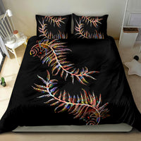 New Zealand Bedding Set Aotearoa Silver Fern Mixed Papua Shell Red Vibe LT9 - Polynesian Pride