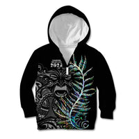 New Zealand Rugby Kid Hoodie NZ Black Fern Champions History With Papua Shell LT9 Zip Hoodie Black - Polynesian Pride