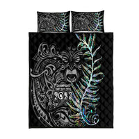 New Zealand Rugby Quilt Bed Set NZ Black Fern Champions History With Papua Shell LT9 Black - Polynesian Pride