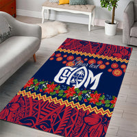 Personalised Guam Christmas Area Rug Felis Pusgua Santa Beach Polynesian Pattern LT9 - Polynesian Pride