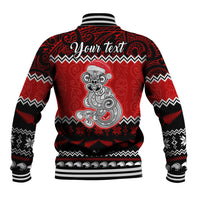 Personalised New Zealand Christmas Baseball Jacket Maori Tiki Meri Kirihimete LT9 - Polynesian Pride