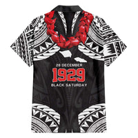 Samoa Black Saturday Family Matching Off The Shoulder Long Sleeve Dress and Hawaiian Shirt Samoa mo Samoa with Black Ula Fala
