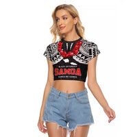 Samoa Black Saturday Raglan Cropped T Shirt Samoa mo Samoa with Black Ula Fala