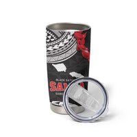 Samoa Black Saturday Tumbler Cup Samoa mo Samoa with Black Ula Fala LT9 - Polynesian Pride