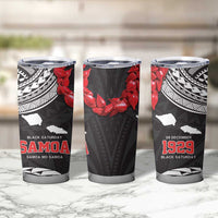 Samoa Black Saturday Tumbler Cup Samoa mo Samoa with Black Ula Fala LT9 - Polynesian Pride