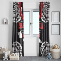 Samoa Black Saturday Window Curtain Samoa mo Samoa with Black Ula Fala LT9 - Polynesian Pride