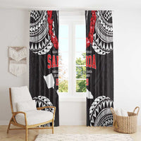 Samoa Black Saturday Window Curtain Samoa mo Samoa with Black Ula Fala LT9 - Polynesian Pride