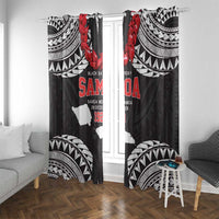 Samoa Black Saturday Window Curtain Samoa mo Samoa with Black Ula Fala LT9 With Grommets Black - Polynesian Pride