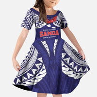 Samoa Black Saturday Family Matching Mermaid Dress and Hawaiian Shirt Samoa mo Samoa with Blue Ula Fala
