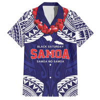 Samoa Black Saturday Family Matching Tank Maxi Dress and Hawaiian Shirt Samoa mo Samoa with Blue Ula Fala