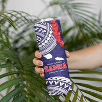 Samoa Black Saturday Skinny Tumbler Samoa mo Samoa with Blue Ula Fala LT9 - Polynesian Pride