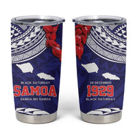 Samoa Black Saturday Tumbler Cup Samoa mo Samoa with Blue Ula Fala LT9 Blue - Polynesian Pride