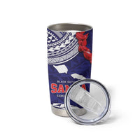 Samoa Black Saturday Tumbler Cup Samoa mo Samoa with Blue Ula Fala LT9 - Polynesian Pride