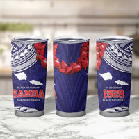 Samoa Black Saturday Tumbler Cup Samoa mo Samoa with Blue Ula Fala LT9 - Polynesian Pride