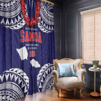 Samoa Black Saturday Window Curtain Samoa mo Samoa with Blue Ula Fala LT9 - Polynesian Pride