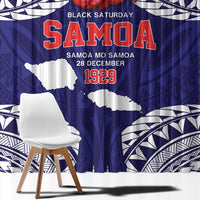 Samoa Black Saturday Window Curtain Samoa mo Samoa with Blue Ula Fala LT9 - Polynesian Pride