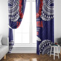 Samoa Black Saturday Window Curtain Samoa mo Samoa with Blue Ula Fala LT9 - Polynesian Pride