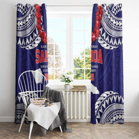 Samoa Black Saturday Window Curtain Samoa mo Samoa with Blue Ula Fala LT9 - Polynesian Pride