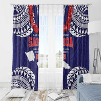 Samoa Black Saturday Window Curtain Samoa mo Samoa with Blue Ula Fala LT9 - Polynesian Pride