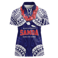 Samoa Black Saturday Women Polo Shirt Samoa mo Samoa with Blue Ula Fala