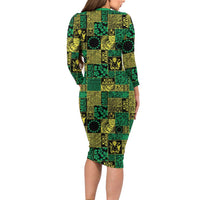 Cook Islands Mere Kiritimiti Family Matching Long Sleeve Bodycon Dress and Hawaiian Shirt Pacific Patchwork Xmas Vibes LT9 - Polynesian Pride
