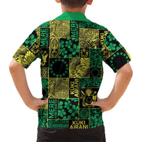 Cook Islands Mere Kiritimiti Family Matching Off The Shoulder Long Sleeve Dress and Hawaiian Shirt Pacific Patchwork Xmas Vibes LT9 - Polynesian Pride