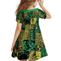 Cook Islands Mere Kiritimiti Family Matching Off Shoulder Maxi Dress and Hawaiian Shirt Pacific Patchwork Xmas Vibes LT9 - Polynesian Pride