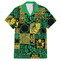 Cook Islands Mere Kiritimiti Family Matching Puletasi and Hawaiian Shirt Pacific Patchwork Xmas Vibes LT9 Dad's Shirt - Short Sleeve Green - Polynesian Pride