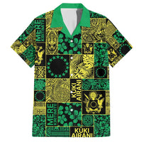 Cook Islands Mere Kiritimiti Family Matching Summer Maxi Dress and Hawaiian Shirt Pacific Patchwork Xmas Vibes LT9 Dad's Shirt - Short Sleeve Green - Polynesian Pride