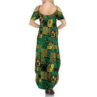 Cook Islands Mere Kiritimiti Family Matching Summer Maxi Dress and Hawaiian Shirt Pacific Patchwork Xmas Vibes LT9 - Polynesian Pride