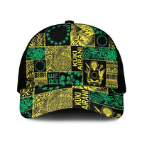 Cook Islands Mere Kiritimiti Mesh Trucker Cap Pacific Patchwork Xmas Vibes - Polynesian Pride