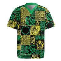 Cook Islands Mere Kiritimiti Rugby Jersey Pacific Patchwork Xmas Vibes LT9 Green - Polynesian Pride