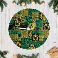 Cook Islands Mere Kiritimiti Tree Skirt Pacific Patchwork Xmas Vibes LT9 Casual Green - Polynesian Pride