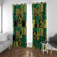Cook Islands Mere Kiritimiti Window Curtain Pacific Patchwork Xmas Vibes - Polynesian Pride