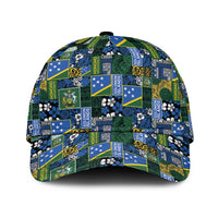 Solomon Islands Meri Kirihimete Classic Cap Pacific Patchwork Xmas Vibes LT9 Universal Fit Blue - Polynesian Pride