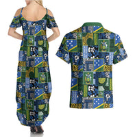 Solomon Islands Meri Kirihimete Couples Matching Summer Maxi Dress and Hawaiian Shirt Pacific Patchwork Xmas Vibes LT9 - Polynesian Pride