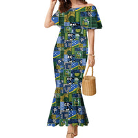 Solomon Islands Meri Kirihimete Family Matching Mermaid Dress and Hawaiian Shirt Pacific Patchwork Xmas Vibes - Polynesian Pride