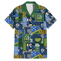 Solomon Islands Meri Kirihimete Family Matching Off The Shoulder Long Sleeve Dress and Hawaiian Shirt Pacific Patchwork Xmas Vibes - Polynesian Pride