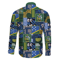 Solomon Islands Meri Kirihimete Family Matching Off Shoulder Short Dress and Hawaiian Shirt Pacific Patchwork Xmas Vibes - Polynesian Pride