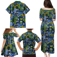 Solomon Islands Meri Kirihimete Family Matching Puletasi and Hawaiian Shirt Pacific Patchwork Xmas Vibes - Polynesian Pride