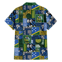 Solomon Islands Meri Kirihimete Family Matching Short Sleeve Bodycon Dress and Hawaiian Shirt Pacific Patchwork Xmas Vibes - Polynesian Pride