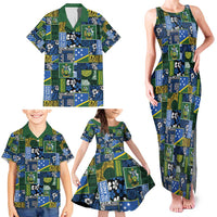 Solomon Islands Meri Kirihimete Family Matching Tank Maxi Dress and Hawaiian Shirt Pacific Patchwork Xmas Vibes - Polynesian Pride