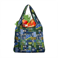 Solomon Islands Meri Kirihimete Grocery Bag Pacific Patchwork Xmas Vibes - Polynesian Pride