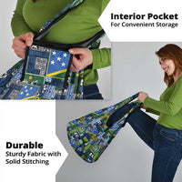 Solomon Islands Meri Kirihimete Grocery Bag Pacific Patchwork Xmas Vibes - Polynesian Pride