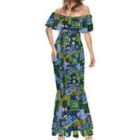 Solomon Islands Meri Kirihimete Mermaid Dress Pacific Patchwork Xmas Vibes - Polynesian Pride