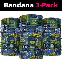 Solomon Islands Meri Kirihimete Neck Gaiter Pacific Patchwork Xmas Vibes - Polynesian Pride