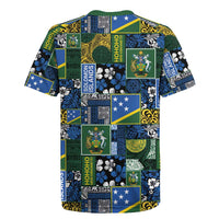 Solomon Islands Meri Kirihimete Rugby Jersey Pacific Patchwork Xmas Vibes - Polynesian Pride